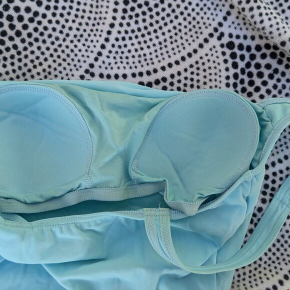 Matching Sun Hat and Calvin Klein Light Blue One Piece Swimsuit Size 10 - Picture 4 of 10